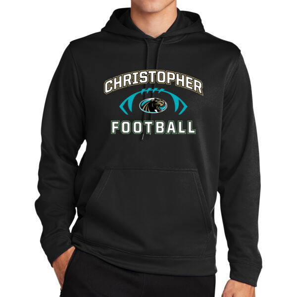 Christopher 2025 Football - Black Sport Wick Fleece Hooded Pullover Thumbnail