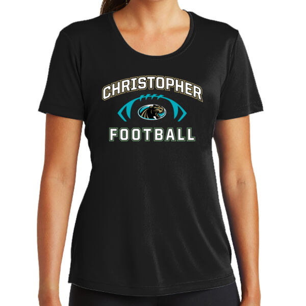 Christopher 2025 Football - Black Ladies PosiCharge Competitor Tee Thumbnail