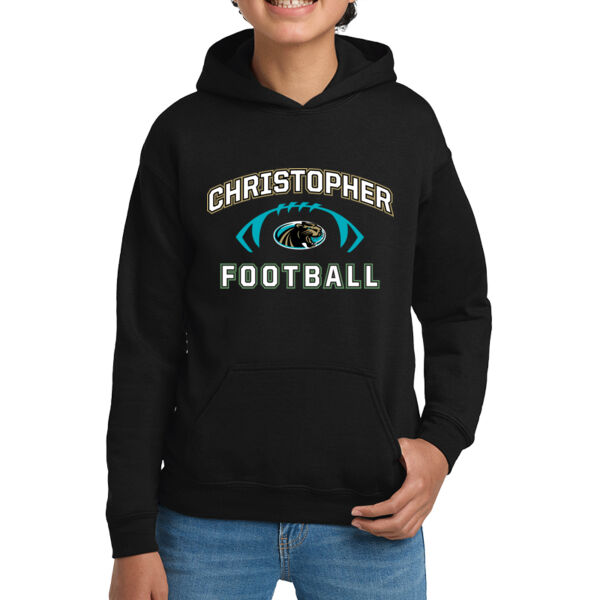 Christopher 2025 Football - Black Youth Heavy Blend Hooded Sweatshirt Thumbnail