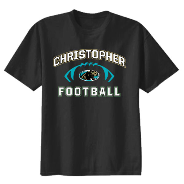 Christopher 2025 Football - Black Youth Heavy Cotton 100% Cotton T Shirt Thumbnail