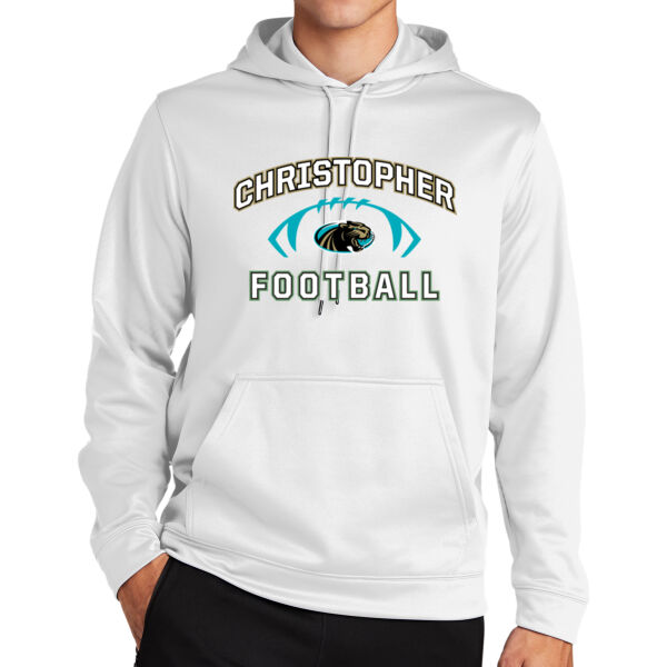Christopher 2025 Football - White Sport Wick Fleece Hooded Pullover Thumbnail