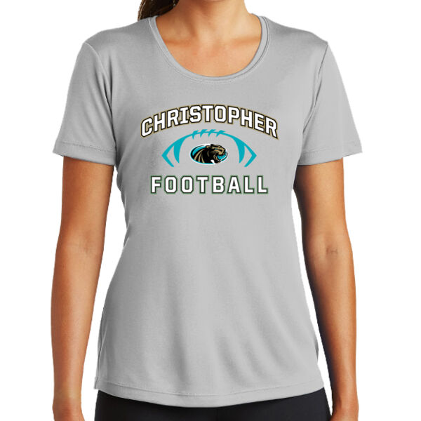 Christopher 2025 Football - Grey Ladies PosiCharge Competitor Tee Thumbnail