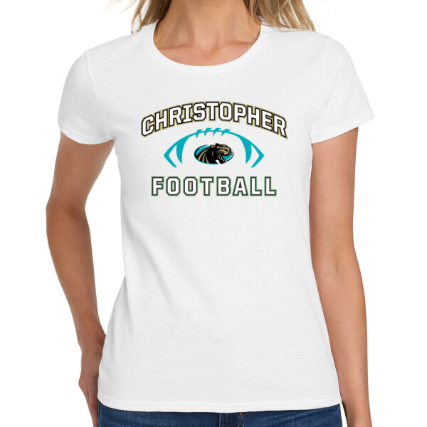 Christopher 2025 Football - White Ladies Heavy Cotton 100% Cotton T Shirt Thumbnail