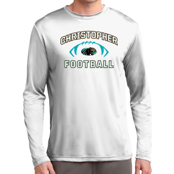Christopher 2025 Football - White Long Sleeve PosiCharge Competitor Tee Thumbnail